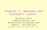 1 Chapter 5. Network and Transport Layers Business Data Communications and Networking Fitzgerald and Dennis, 7th Edition Copyright © 2002 John Wiley &