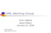 XML Working Group Joan Ugljesa NDIA PMSC January 31, 2006 949-609-2999 jugljesa@aimcorp.biz.