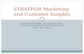 SEGMENTATION ANALYSIS AND STRATEGIC RECOMMENDATIONS NOV. 29, 2011 STRATFOR Marketing and Customer Insights.