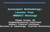 Assessment Methodology: Lessons from OMERACT Meetings Vibeke Strand, MD Biopharmaceutical Consultant Adjunct Clinical Professor, Division of Immunology,