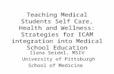 Teaching Medical Students Self Care, Health and Wellness: Strategies for ICAM integration into Medical School Education Ilana Seidel, MSIV University of.