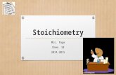 Stoichiometry Mrs. Page Chem. 10 2014-2015. What is Stoichiometry? The study of chemistry that looks at the relationship between the mass of the reactants.