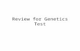 Review for Genetics Test. 1 The observed trait that appears in an organism as a result of its’ genetic makeup is called an organisms_____________. phenotype.