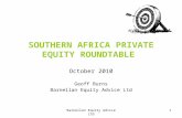 Barnellan Equity Advice Ltd1 SOUTHERN AFRICA PRIVATE EQUITY ROUNDTABLE October 2010 Geoff Burns Barnellan Equity Advice Ltd