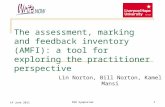 14 June 2011PAR Symposium1 The assessment, marking and feedback inventory (AMFI): a tool for exploring the practitioner perspective Lin Norton, Bill Norton,