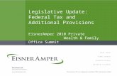 Legislative Update: Federal Tax and Additional Provisions EisnerAmper 2010 Private Wealth & Family Office Summit.