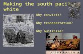 Making the south pacific white Why convicts? Why transportation? Why Australia?