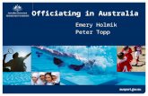 Officiating in Australia Emery Holmik Peter Topp.