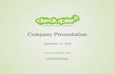 Company Presentation September 15, 2010  CONFIDENTIAL.