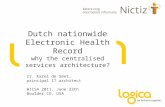 Dutch nationwide Electronic Health Record why the centralised services architecture? Ir. Karel de Smet, principal IT architect WICSA 2011, June 23th Boulder.