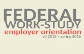 FEDERAL employer orientation fall 2015 – spring 2016.