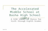 8/28/20151 The Accelerated Middle School at Basha High School (AMS) A CUSD School of Choice for Sixth through Eighth Grades.