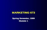 MARKETING 673 Spring Semester, 1999 Module 1. OUTLINE n Marketing Strategy: An Overview n Developing Marketing Strategy n Competitive Advantage.