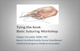 Tying the knot: Basic Suturing Workshop Megan Vernatter ARNP, PSC Board Certified Family Nurse Practitioner Ashland Emergency Medical Associates.