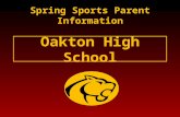 Oakton High School Spring Sports Parent Information.