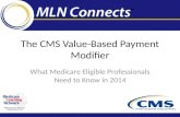 The CMS Value-Based Payment Modifier What Medicare Eligible Professionals Need to Know in 2014.