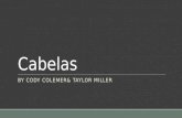 Cabelas BY CODY COLEMER& TAYLOR MILLER Cabelas Successful A company that I have a lot of knowledge in A good example of how to manage a corporation.
