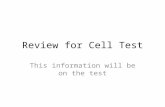 Review for Cell Test This information will be on the test.