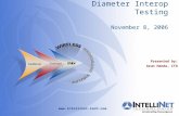 Www.intellinet-tech.com Diameter Interop Testing November 8, 2006 Presented by: Arun Handa, CTO.