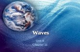 Waves Unit 8 Chapter 11 Topics to be covered in this unit 1. Types of Waves 2. Characteristics of Waves 3. Wave Interactions.