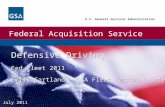 Federal Acquisition Service U.S. General Services Administration Defensive Driving Fed Fleet 2011 Emily Gartland - GSA Fleet National Safety Program Defensive.