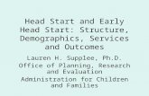 Head Start and Early Head Start: Structure, Demographics, Services and Outcomes Lauren H. Supplee, Ph.D. Office of Planning, Research and Evaluation Administration.