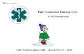 Environmental Emergencies Cold Emergencies AHC South Region EMS - Quarterly CE - 2009