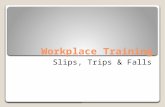 Workplace Training Slips, Trips & Falls. The Problem Every time you take a step – you are at risk for a potentially serious slip, trip or fall. One of.