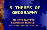 5 THEMES OF GEOGRAPHY AN INTERACTIVE LEARNING MODULE 6 th Grade Social Studies.