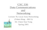CSC 336 Data Communications and Networking Lecture 7b: Local Area Networking (Token Ring – 802.5) Dr. Cheer-Sun Yang Spring 2001.