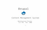 Drupal Content Management System Mallikarjuna Pinjala CIS 764, Nov. 2008 - 1-