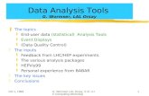 Oct 1, 1999 G. Wormser LAL Orsay, 3 rd LHC Computing Workshop1 Data Analysis Tools G. Wormser, LAL Orsay zThe topics yEnd-user data (statistical) Analysis.