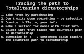 Tracing the path to Totalitarian dictatorships 1.Take notes by paraphrasing 2.Don’t write down everything - be selective 3.Consider bulleting your info.