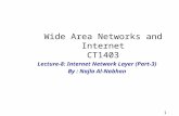 1 Wide Area Networks and Internet CT1403 Lecture-8: Internet Network Layer (Part-3) By : Najla Al-Nabhan.