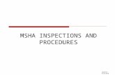 MSHA INSPECTIONS AND PROCEDURES Updated 8/26/2010.
