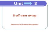 Unit 3 It all went wrong (Past tenses-Word formation-Time expressions)