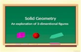 Solid Geometry An exploration of 3-dimentional figures.