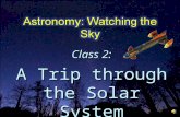 Class 2: A Trip through the Solar System. One Star – The Sun One Star – The Sun 8 Major Planets 8 Major Planets 5 dwarf planets 5 dwarf planets 70 + moons.