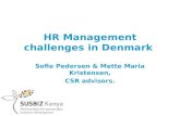 HR Management challenges in Denmark Sofie Pedersen & Mette Maria Kristensen, CSR advisors.