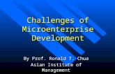Challenges of Microenterprise Development By Prof. Ronald T. Chua Asian Institute of Management.