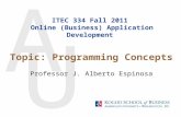 A U Topic: Programming Concepts Professor J. Alberto Espinosa ITEC 334 Fall 2011 Online (Business) Application Development.