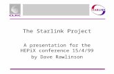 The Starlink Project A presentation for the HEPiX conference 15/4/99 by Dave Rawlinson.