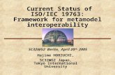 Current Status of ISO/IEC 19763: Framework for metamodel interoperability SC32WG2 Berlin, April 20 th, 2005 Hajime HORIUCHI, SC32WG2 Japan, Tokyo International.