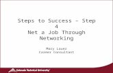 Steps to Success – Step 4 Net a Job Through Networking Mary Lauer Career Consultant.