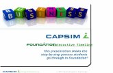 ® This presentation shows the step-by-step process students go through in Foundation ® © 2012 Capsim Management Simulations, Inc.Unforgettable Business.