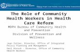 The Role of Community Health Workers in Health Care Reform MDPH Bureau of Community Health and Prevention Division of Prevention and Wellness Jean Zotter,
