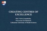CREATING CENTRES OF EXCELLENCE Prof. Vaiva Lesauskaite, Vice-rector for Research Lithuanian University of Health Sciences.