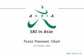 Www.asria.org SRI in Asia Tessa Tennant, Chair 24 October 2003.