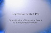 Regression with 2 IVs Generalization of Regression from 1 to 2 Independent Variables.
