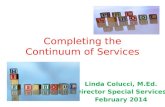 Completing the Continuum of Services Linda Colucci, M.Ed. Director Special Services February 2014.